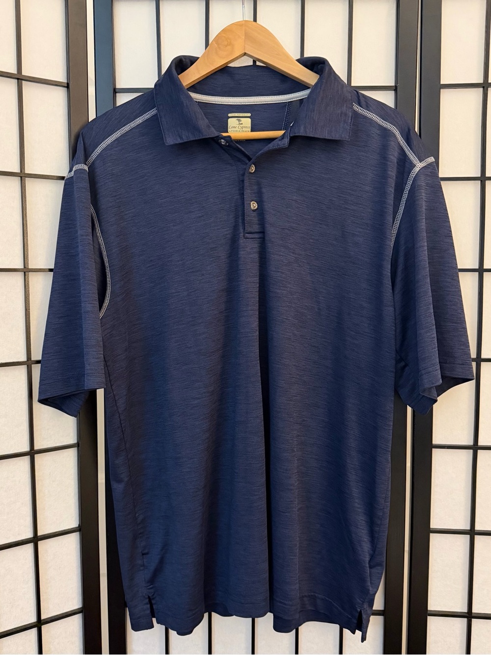 Lone Cypress Pebble Beach Men’s Golf Polo – Navy Blue – Size Large